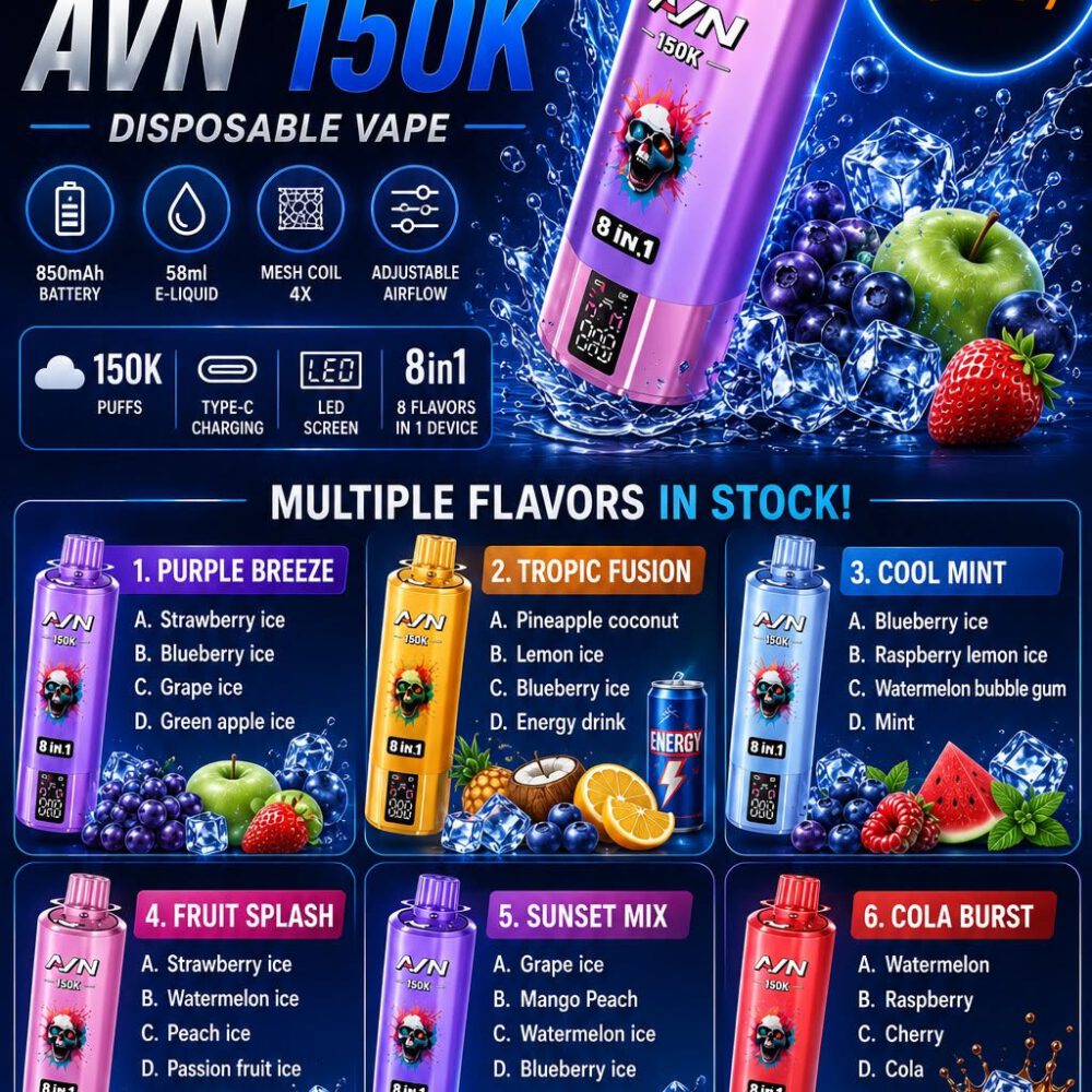 AVN 150000 Puffs 8 in 1 Disposable